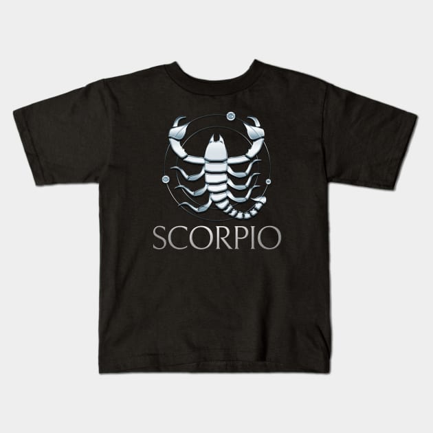 Scorpio Zodiac Sign Kids T-Shirt by Author Gemma James